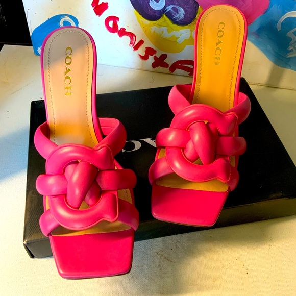 Coach Leather Kellie Mules Size 11 - Picture 1 of 7